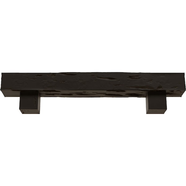 Kit W/ Alamo Corbels, NaturaL Ash, 4H X 6D X 48W Pecky Cypress Faux Wood Fireplace ManteL